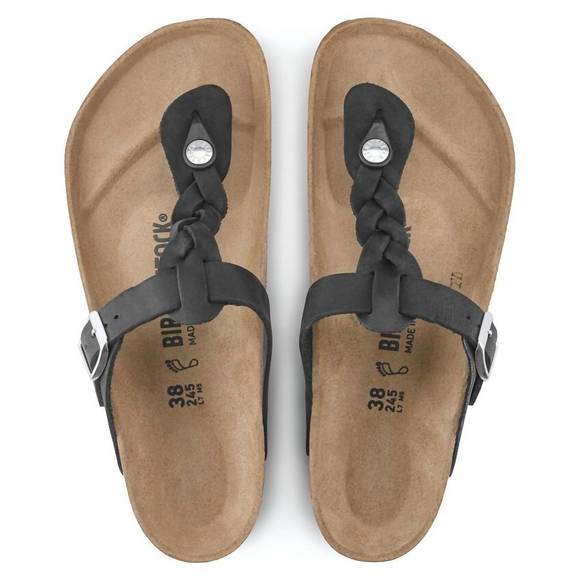 NEW BIRKENSTOCK gizeh braided sandals in black - Picture 8 of 9